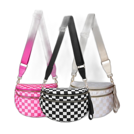 Riñonera de Cintura para Mujer - Bolso Bandolera de Nylon Negro Casual