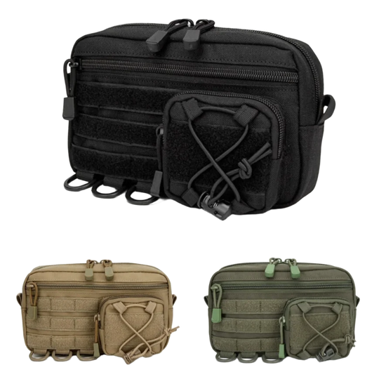 Riñonera Deportiva Táctica de Nylon 1000D - Bolsa EDC Modular con Organizador MOLLE