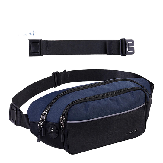 Riñonera Deportiva Grande para Hombre y Mujer - Bolsa de Cintura Cruzada para Senderismo, Running y Viajes