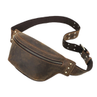 Riñonera de Viaje para Hombre de Cuero Genuino - Bolso Bandolera Crazy Horse para iPad Mini