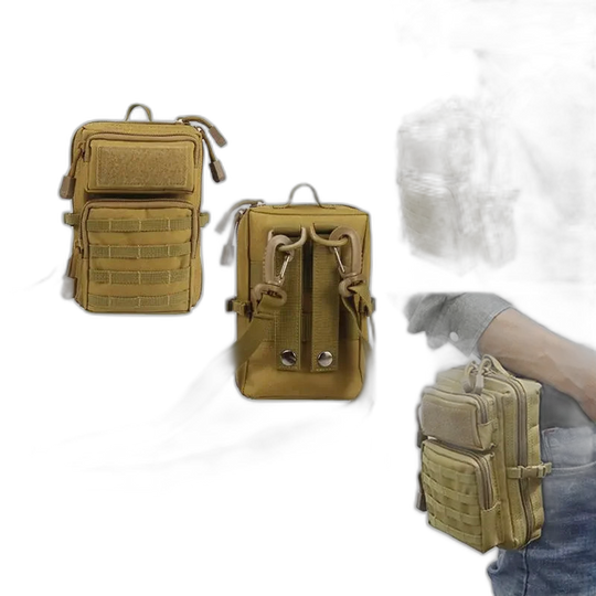 Riñonera Táctica para Hombre - Bolso EDC con Funda Móvil y Cartera