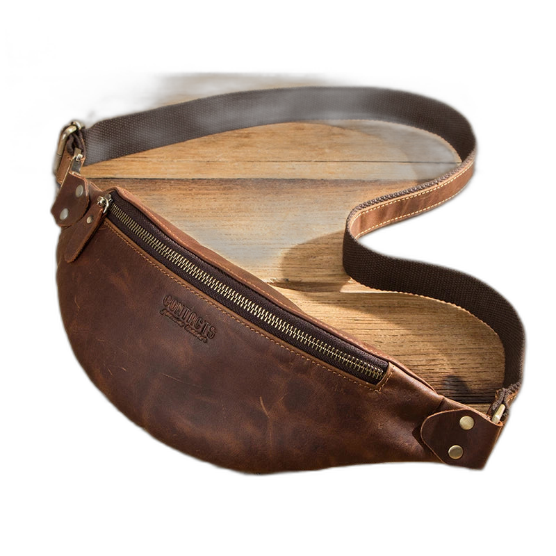Riñonera de Cuero para Hombre - Bolsa de Cadera Grande y Elegante