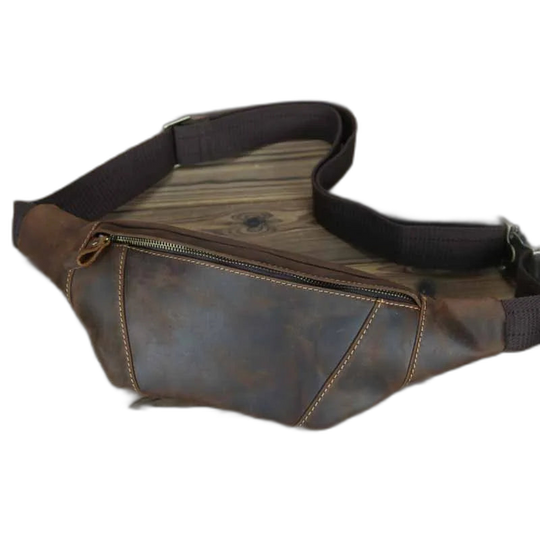 Riñonera de Cuero para Hombre - Bolso Cinturón de Viaje Pequeño y Elegante