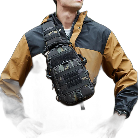 Riñonera Táctica para Hombre - Mochila Bandolera Sling MOLLE para Camping, Senderismo y Pesca