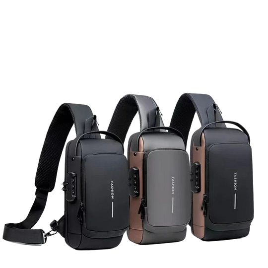 Riñonera de Viaje Antirrobo para Hombre - PU con Puerto USB