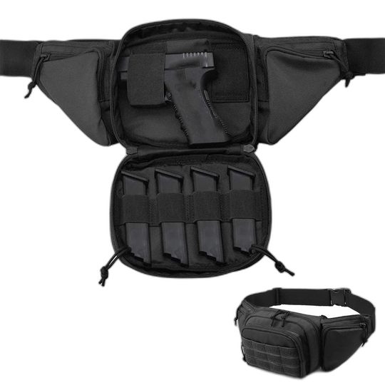 Riñonera Táctica para Hombre - Bolso de Cintura Deportivo con Compartimento para Pistola