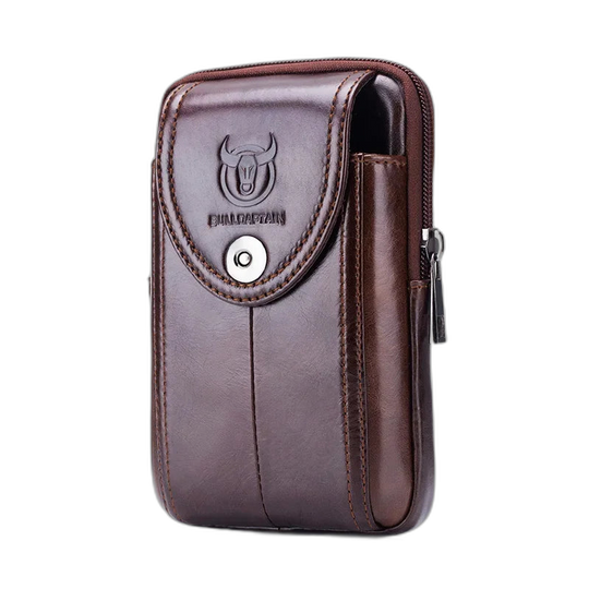 Riñonera Táctica de Cuero para Hombre - Bolsa de Cintura Militar con Sistema MOLLE