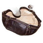 Riñonera de Cuero para Hombre - Bolso de Cintura Casual Viaje, Teléfono y Tarjetas