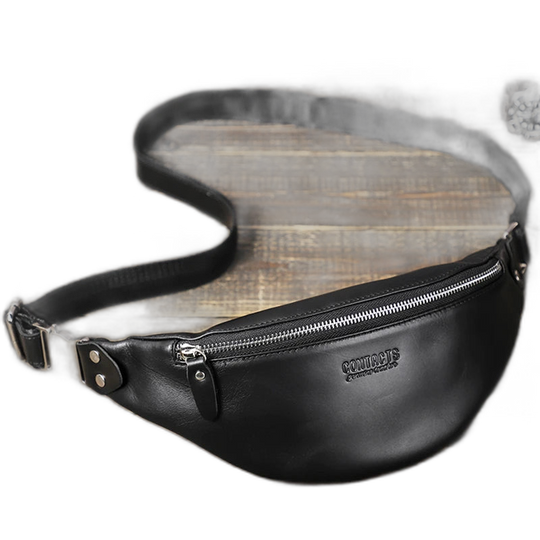 Riñonera de Viaje para Hombre de Cuero Genuino - Bolsa Multifuncional 3 en 1 para Cintura, Pecho y Banda