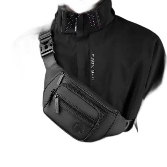 Riñonera Hombre Nylon Multibolsillos - Bolsa de Cintura para Moto, Deporte y Escalada