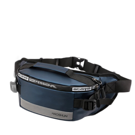 Riñonera Antirrobo para Hombre de Nylon - Bolsa de Cintura Ajustada Multifuncional con Banda Reflectante