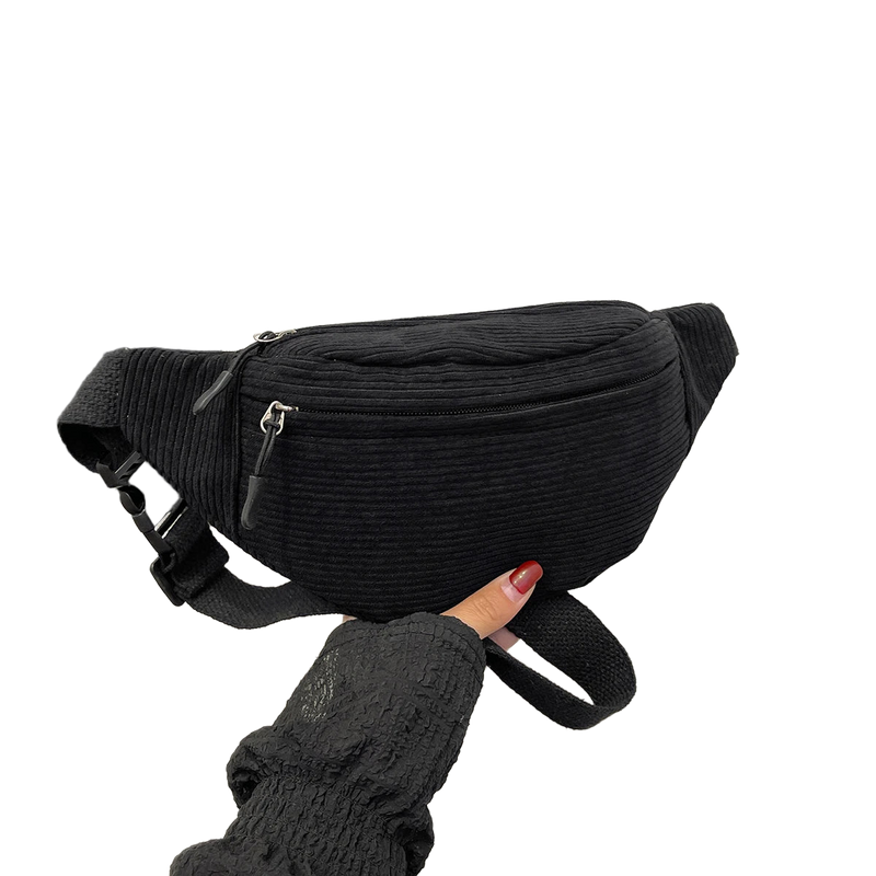 Riñonera Deportiva de Pana - Bolso de Cintura Cruzado, Estilo Callejero y Moderno