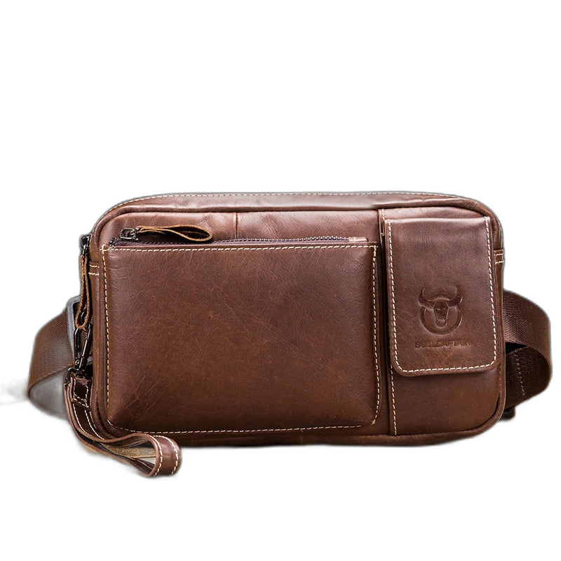 Riñonera de Cuero para Hombre - Bolso de Cintura con Correa Ajustable