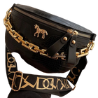 Riñonera Deportiva de Moda con Detalles Dorados y Textura Cocodrilo