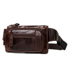 Riñonera de Cuero para Hombre - Bolsa Cinturón de Viaje con Bolsillo para Móvil