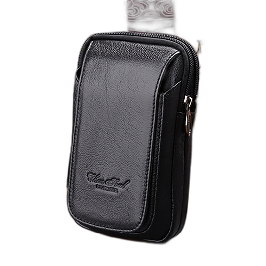 Riñonera de Cuero Genuino para Hombre - Bolso de Cintura con Gancho Premium