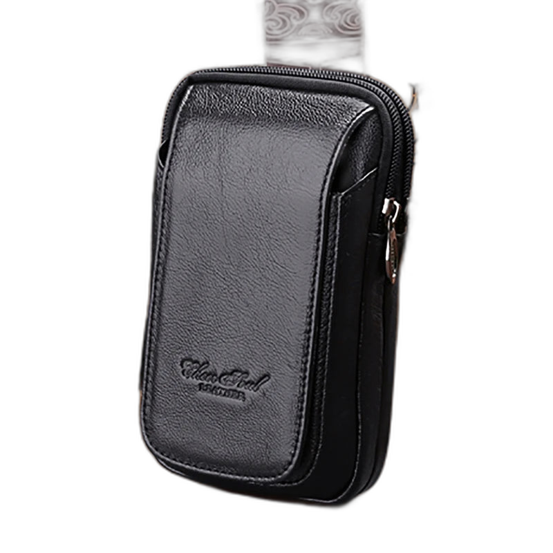 Riñonera de Cuero Genuino para Hombre - Bolso de Cintura con Gancho Premium
