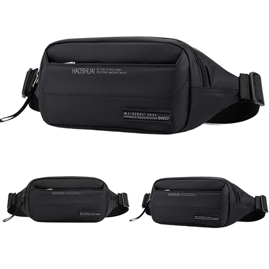 Riñonera de Viaje para Hombre de Nylon - Bolsa de Cintura Multibolsillos