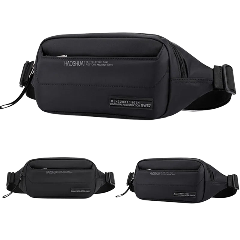 Riñonera de Viaje para Hombre de Nylon - Bolsa de Cintura Multibolsillos