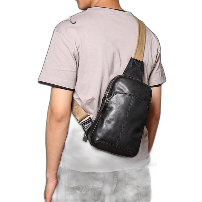 Riñonera de Cuero Genuino para Hombre y Mujer - Bolso Bandolera Pequeño de Gran Capacidad