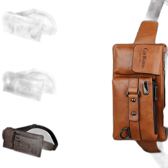 Riñonera de Viaje para Hombre de PU - Bolso Bandolera Elegante y Moderno