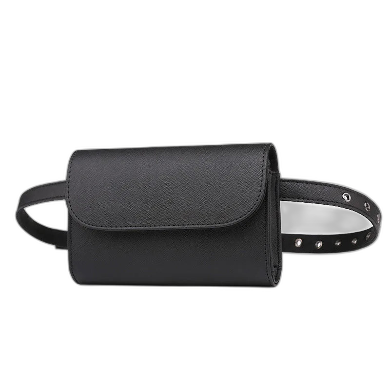 Riñonera de Moda para Mujer - Bolsa de Cintura Ajustable Negra