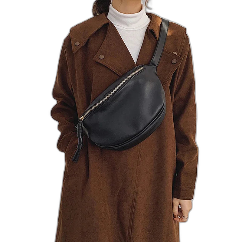 Riñonera de Cuero para Mujer - Bolso Bandolera Elegante y Funcional