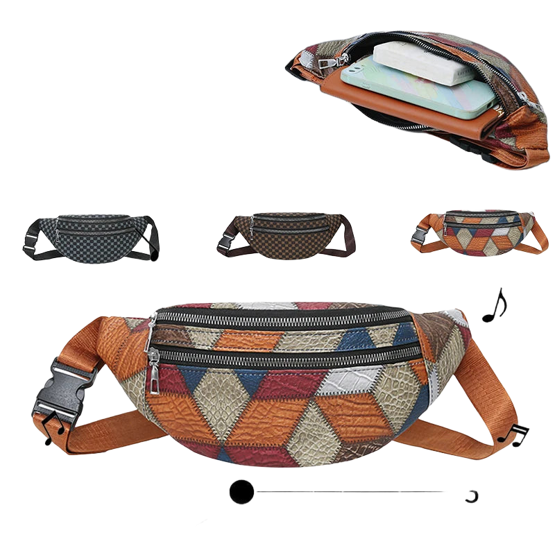 Riñonera Deportiva Multi-textura con Múltiples Bolsillos - Bolso de Cintura Ligero y Versátil