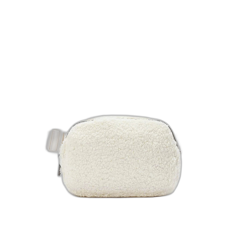 Riñonera de Invierno para Mujer: Bolso de Cintura Blanco Marfil con Correa Ajustable