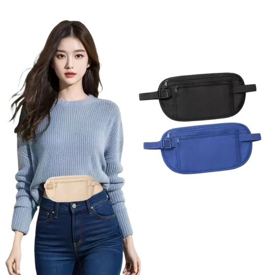 Riñonera Deportiva Antirrobo: Bolsa Cintura Invisible Fina para Correr con Funda Móvil y Bolsillo Oculto de Seguridad