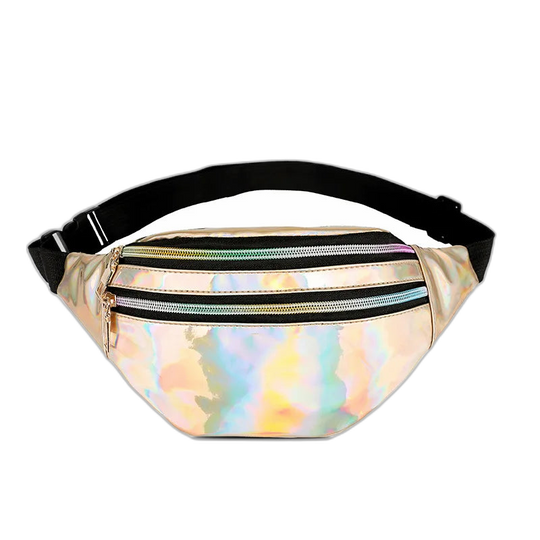Riñonera de Cuero Holográfica Unisex - Bolsa de Cintura Elegante y Moderna