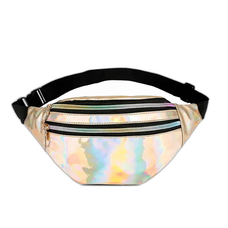 Riñonera de Cuero Holográfica Unisex - Bolsa de Cintura Elegante y Moderna