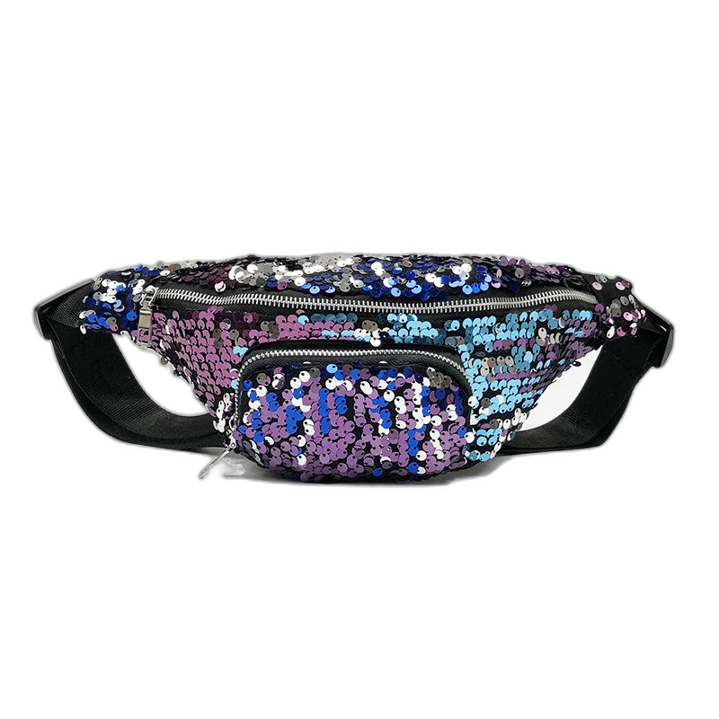 Riñonera de Mujer con Lentejuelas - Bolso de Cintura Brillante de Gran Capacidad y Lujo