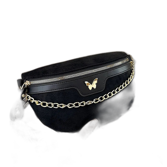 Riñonera de Cuero para Mujer - Bolso Bandolera Ajustable con Cadena Elegante
