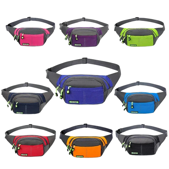 Riñonera de Viaje Impermeable Ajustable para Hombre y Mujer - Bolsa Deportiva de Gran Capacidad