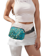 Riñonera Deportiva Ajustable para Running - Estampado Floral Blanco
