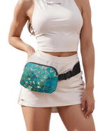 Riñonera Deportiva Ajustable para Running - Estampado Floral Blanco