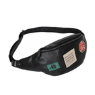 Riñonera de Cuero para Hombre - Bolso Bandolera Cruzado con Patrón de Insignia