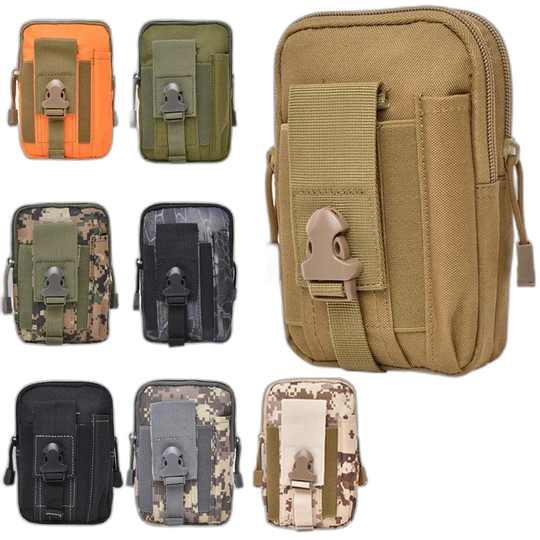 Riñonera de Viaje Impermeable para Hombre con Mosquetón y Bolsillo Vertical