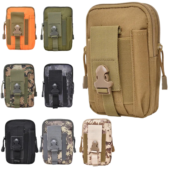 Riñonera de Viaje Impermeable para Hombre con Mosquetón y Bolsillo Vertical