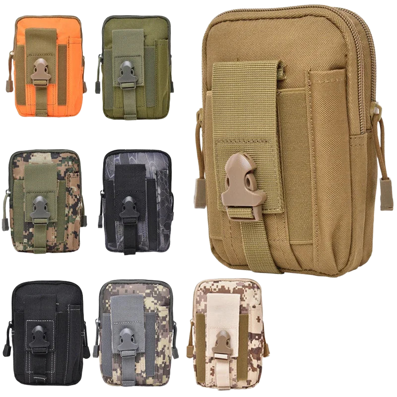 Riñonera de Viaje Impermeable para Hombre con Mosquetón y Bolsillo Vertical