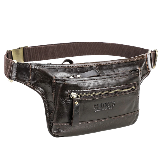 Riñonera de Viaje para Hombre de Cuero Genuino Personalizable