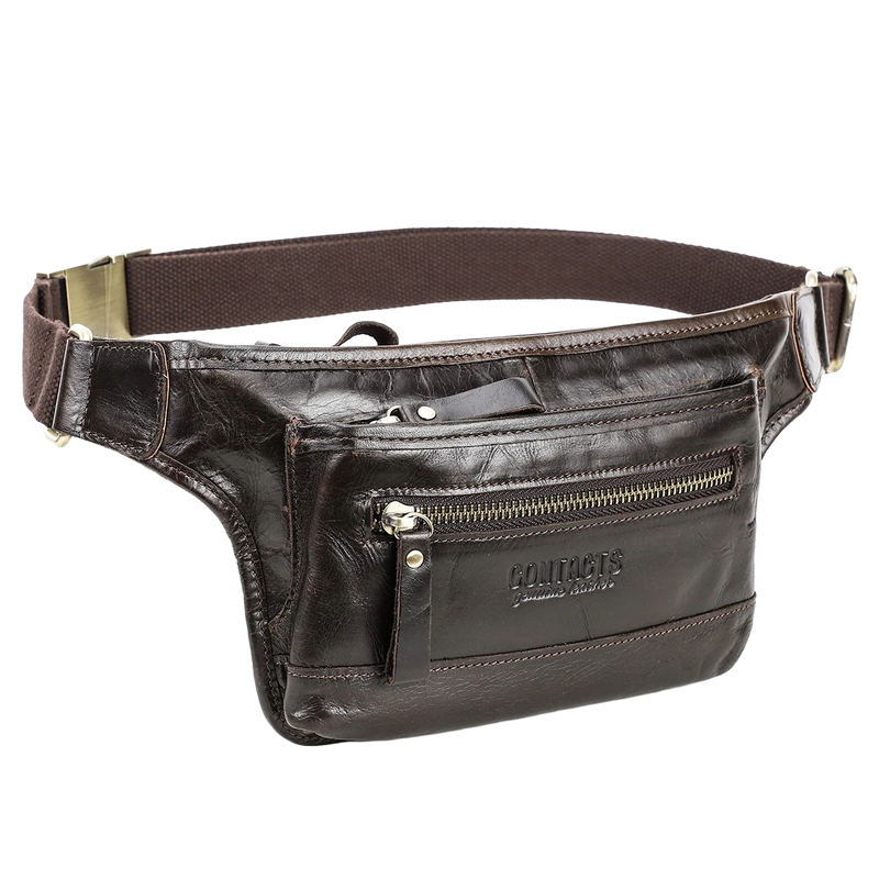 Riñonera de Viaje para Hombre de Cuero Genuino Personalizable