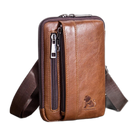 Riñonera de Cuero Genuino para Hombre - Bolso Multifuncional con Gancho para Cinturón