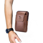 Riñonera de Cuero Genuino para Hombre - Bolso de Cintura Casual con Compartimento para Móvil