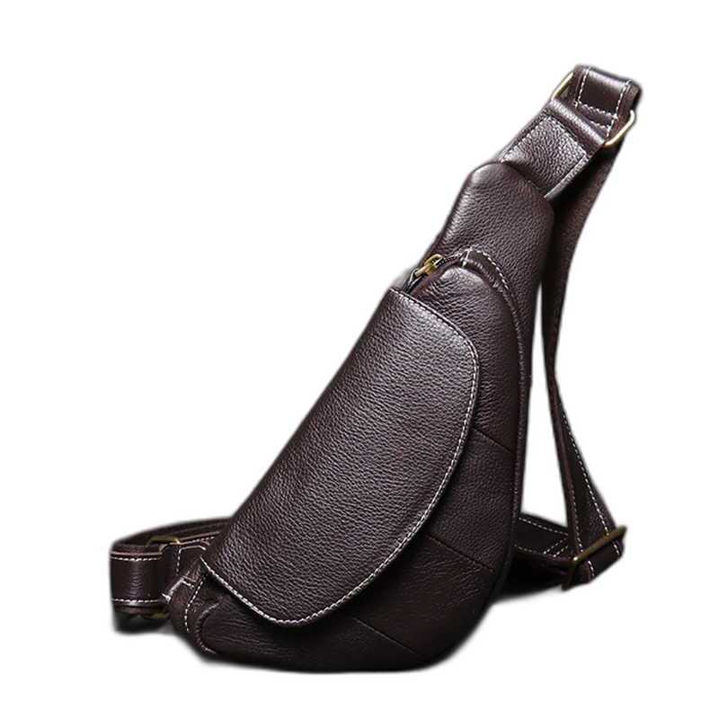 Riñonera de Moda para Hombre de Cuero Genuino - Bolso Pecho Elegante