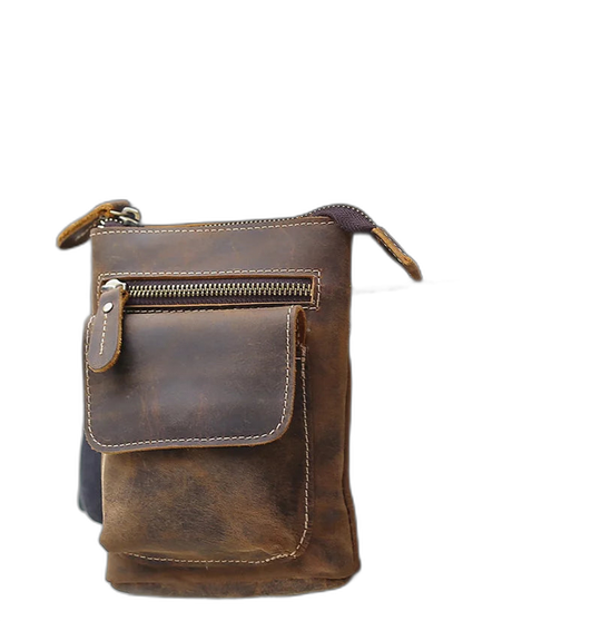 Riñonera de Cuero Auténtico - Bolso Cinturón Multifuncional Casual