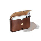 Riñonera de Cuero Italiano para Hombre con Doble Bolsillo para Teléfono - Compatible con iPhone 16 Pro Max
