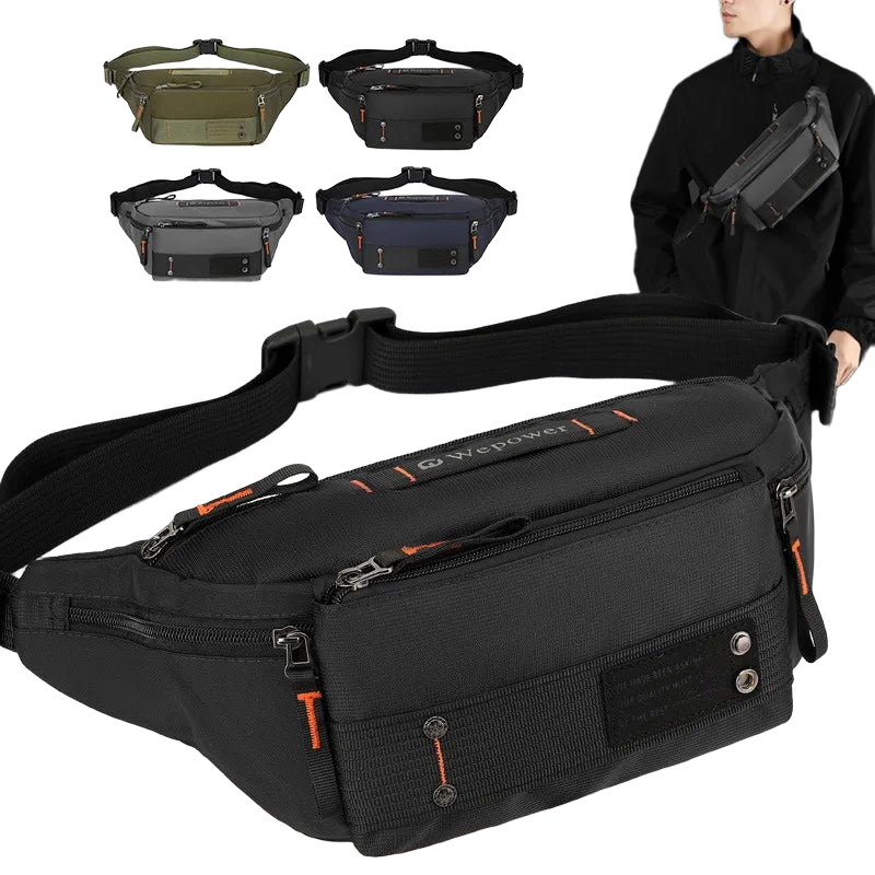 Riñonera de Viaje para Hombre de Nylon - Bolso de Cintura Multifuncional y Resistente