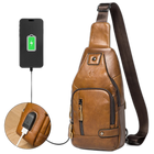 Riñonera de Viaje para Hombre de Cuero Genuino con Puerto USB